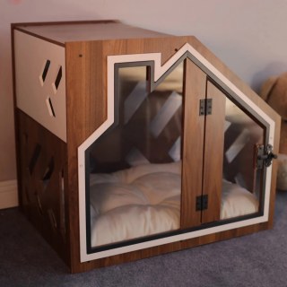 MDF'den Modern İç Mekan Köpek Kulübesi Köpek Kutusu Mobilyası Kedi Evi & Köpek Yatağı Şık Evcil Hayvan Evi Köpekler & Kediler için
