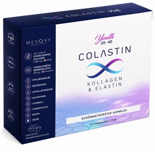 COLASTIN YOUTH Halal Koscher Premium Kollagen Kollagenpeptide, Elastin, Hyaluronsäure, Resveratrol & Glutathion | 14 Trinkampullen