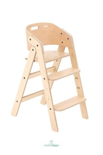 Mamatoyz höhenverstellbarer Hochstuhl Babystuhl aus Holz Sicherheitsgurt klappbar