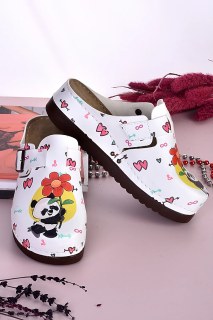 Damen Herren DOGİYE 3026 Anatomische Pantoletten mit Panda-Blumenmotiv – Damen