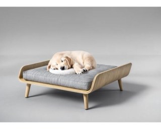 Almo Light – Premium Haustierbett für Hunde & Katzen in modernem Holzdesign