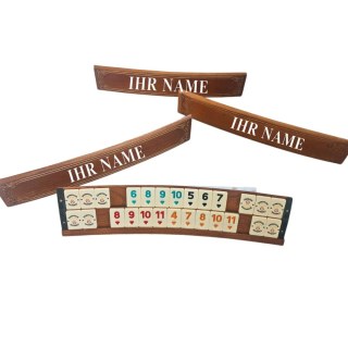 Personalisiertes Okey Set aus Walnussholz – Ovales Okey Spiel mit 106