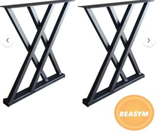 Metallische Tischbeine für Massivholz-Couchtisch, 45 cm Höhe, 2 Stück