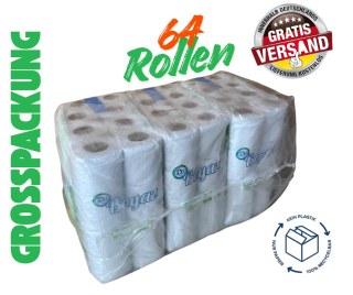Toilettenpapier 64 Rollen 150 Blatt -Klopapier WC-Papier Zellstoff FSC - NEU