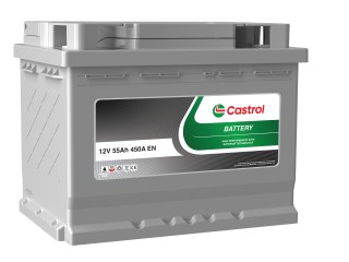 Castrol Premium Autobatterie 12V 55Ah 450A SFB Starterbatterie PKW – 242x175x190 mm, B13, Wartungsfrei, Einbaufertig