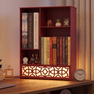 Beleuchteter Metall-Schreibtischorganizer | Schreibtisch-Bücherregal | Minimalistischer Buchhalter