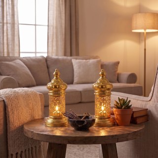 Beyaz Geometrik Metal Fener | Selçuklu Yıldızı Desenli Tealight Mumluk | Minimalist Fas Tarz - görsel 4