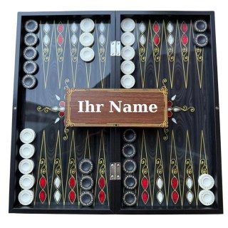 Personalisierte Luxus Tavla Backgammon Walnuss Perlmutt Schach 50x50cm