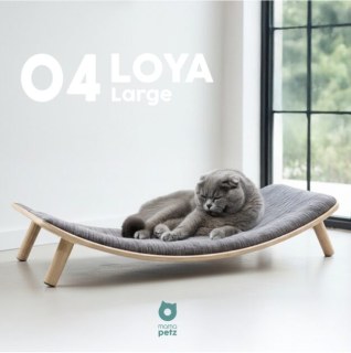 Mamapetz Loya Large Doğal Ahşap Kedi Yatağı