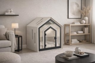 İç Mekan için Modern Ahşap Köpek Kulübesi - El Yapımı Köpek & Kedi Kafesi