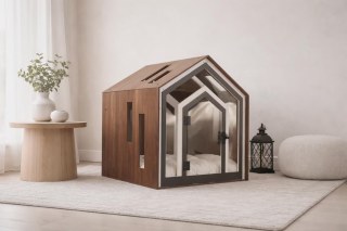 İç Mekan için Modern Ahşap Köpek Kulübesi - El Yapımı Köpek & Kedi Kafesi