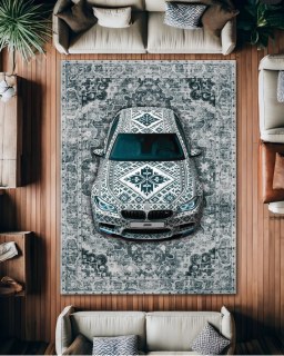 Premium Velours Teppich – Skandinavisches M Sport Design Waschbar Rutschfest