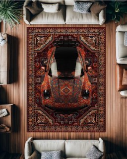 Premium Velours Teppich – Vintage 911 Design Waschbar Rutschfest