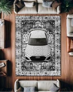 Premium Velours Teppich – RS7 X White Quattro Desing Waschbar Rutschfest