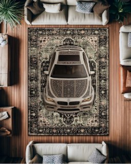 Premium Velours Teppich – F10 X Gold Sport Desing Waschbar Rutschfest