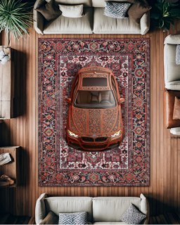 Premium Velours Teppich – F30 X Red Desing Waschbar Rutschfest
