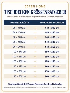 Tischdecke in Leinenoptik Creme mit Bronze-Piko-Details – Elegante und moderne Tischdecke