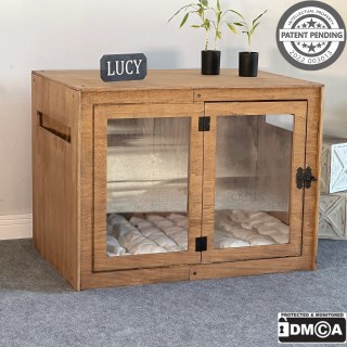 Modern Ahşap İç Mekan Köpek Kulübesi Kedi Evi Yastıklı Köpek Evi Kedi Mağarası