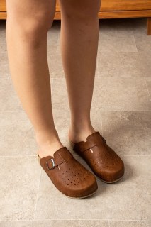 Damenpantoffeln, Sandalen, 8120 Braun Pantoffeln