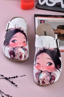 Damenpantoffeln, Sandalen, 8076 Das zwinkernde Mädchen Pantoffeln